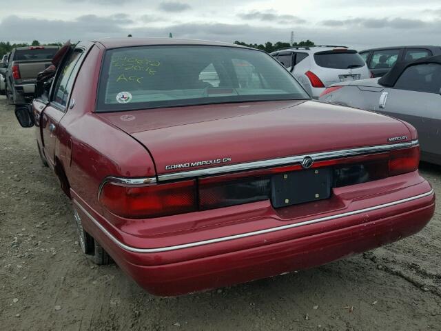 2MELM74W7SX629816 - 1995 MERCURY GRAND MARQ RED photo 3