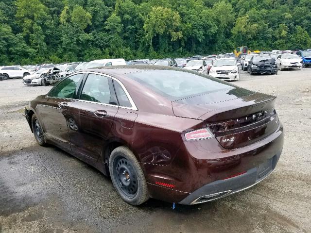 3LN6L5C99KR613502 - 2019 LINCOLN MKZ RESERV BURGUNDY photo 3