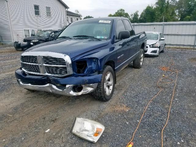 1D7HU18P47J637076 - 2007 DODGE RAM 1500 S BLUE photo 2