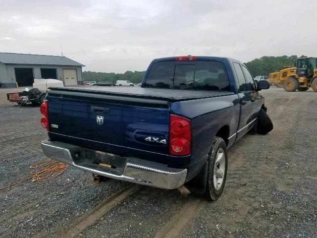 1D7HU18P47J637076 - 2007 DODGE RAM 1500 S BLUE photo 4