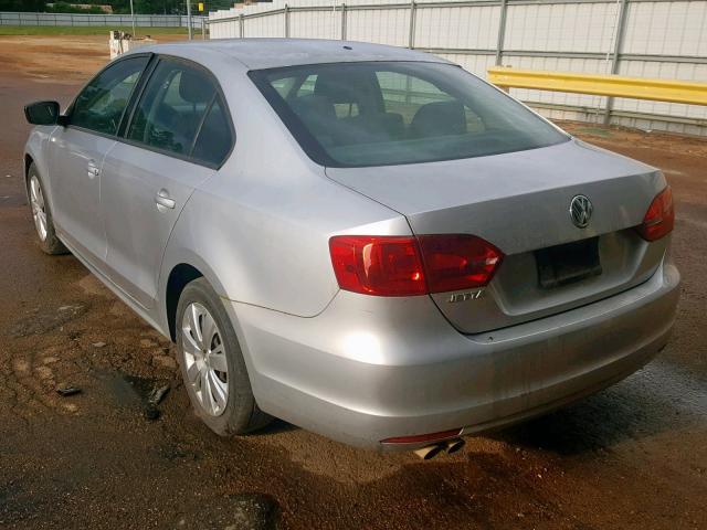 3VW2K7AJ8BM388854 - 2011 VOLKSWAGEN JETTA BASE SILVER photo 3