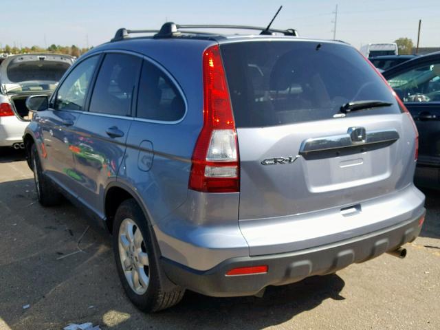 JHLRE48738C043326 - 2008 HONDA CR-V EXL BLUE photo 3