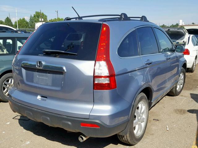 JHLRE48738C043326 - 2008 HONDA CR-V EXL BLUE photo 4