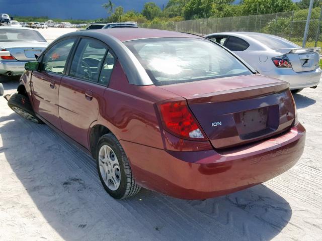 1G8AJ52F53Z158957 - 2003 SATURN ION LEVEL MAROON photo 3