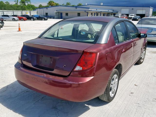 1G8AJ52F53Z158957 - 2003 SATURN ION LEVEL MAROON photo 4