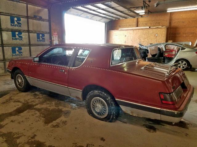 1MEBP9233GH729197 - 1986 MERCURY COUGAR RED photo 3