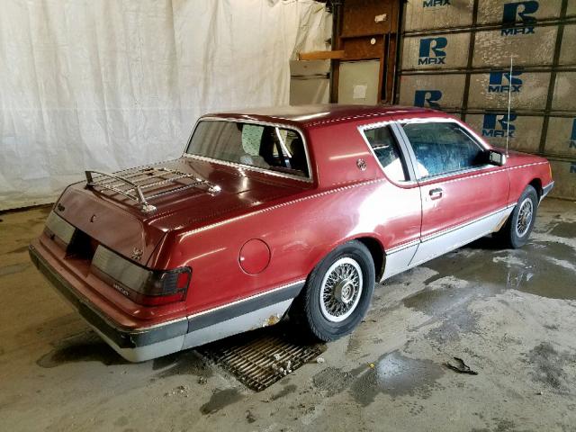 1MEBP9233GH729197 - 1986 MERCURY COUGAR RED photo 4