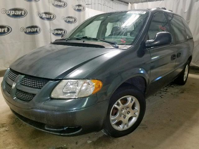 1B4GP253X2B603597 - 2002 DODGE CARAVAN SE GREEN photo 2