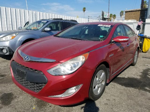 KMHEC4A41CA034125 - 2012 HYUNDAI SONATA HYB MAROON photo 2