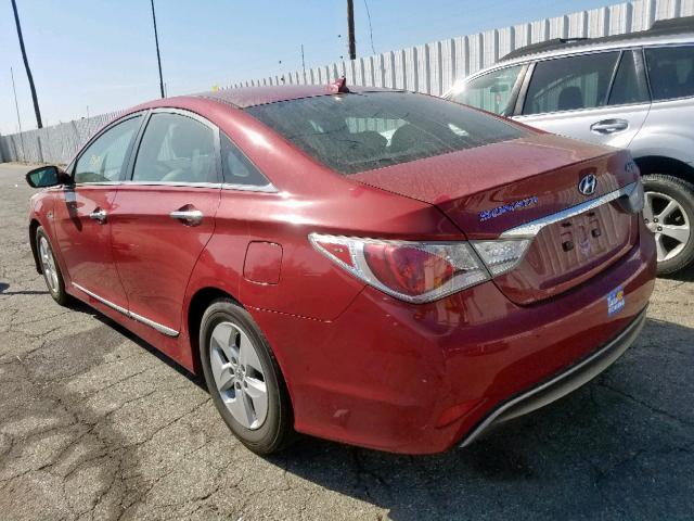 KMHEC4A41CA034125 - 2012 HYUNDAI SONATA HYB MAROON photo 3