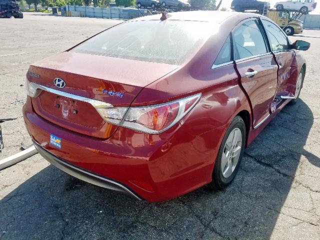 KMHEC4A41CA034125 - 2012 HYUNDAI SONATA HYB MAROON photo 4