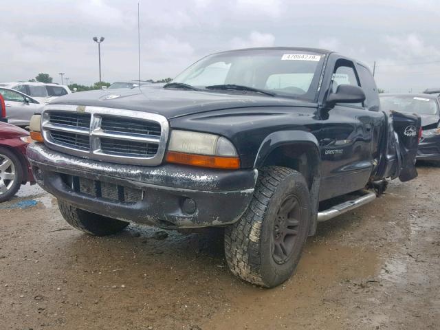 1B7GG22X91S154258 - 2001 DODGE DAKOTA BLACK photo 2