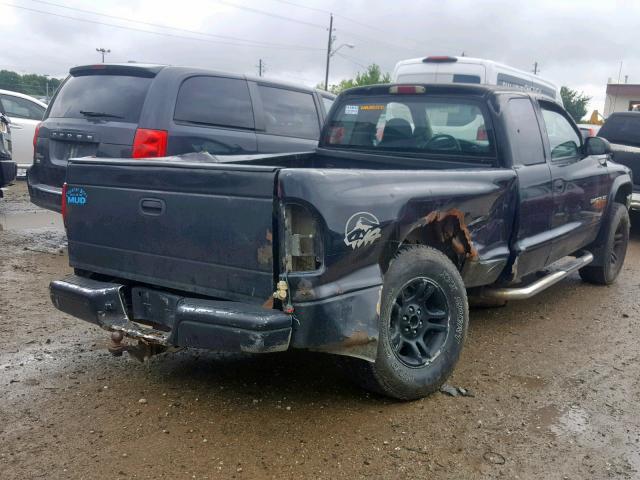 1B7GG22X91S154258 - 2001 DODGE DAKOTA BLACK photo 4