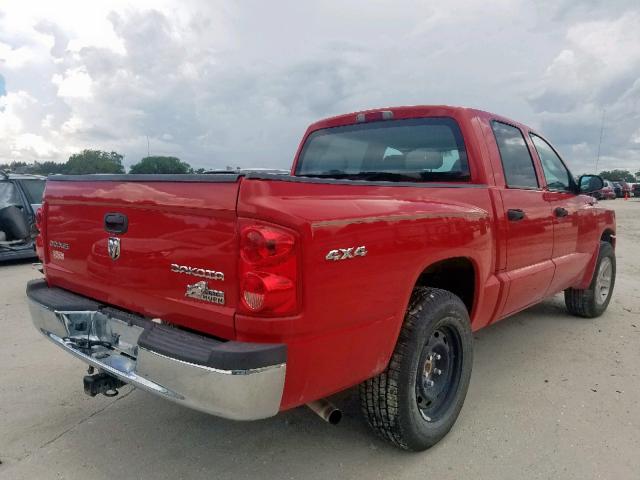 1D7RW3GK5BS667111 - 2011 DODGE DAKOTA SLT RED photo 4