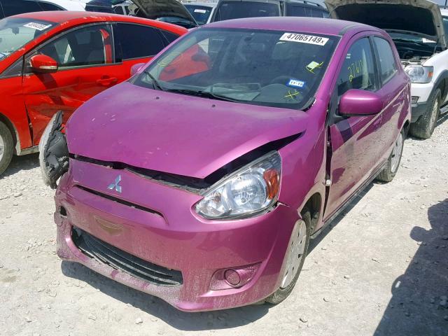 ML32A3HJ2FH007744 - 2015 MITSUBISHI MIRAGE DE PURPLE photo 2