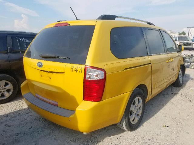 KNDMG4C36A6324692 - 2010 KIA SEDONA LX YELLOW photo 4