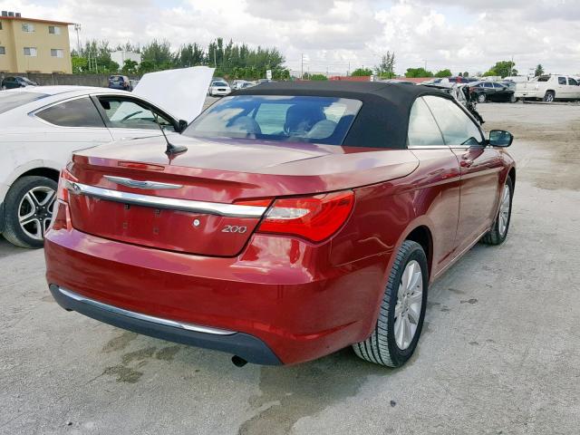 1C3BCBEBXCN134306 - 2012 CHRYSLER 200 TOURIN RED photo 4