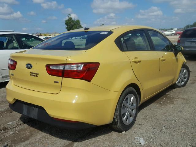 KNADM4A32G6547586 - 2016 KIA RIO LX YELLOW photo 4