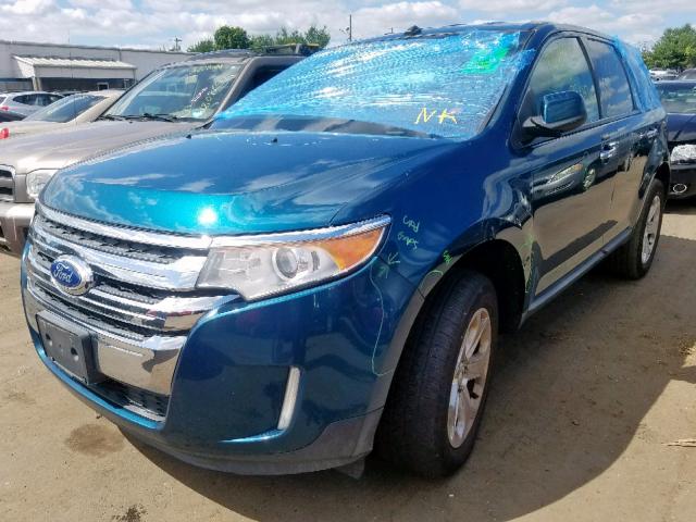 2FMDK3JCXBBB68828 - 2011 FORD EDGE SEL BLUE photo 2