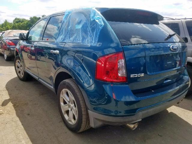 2FMDK3JCXBBB68828 - 2011 FORD EDGE SEL BLUE photo 3