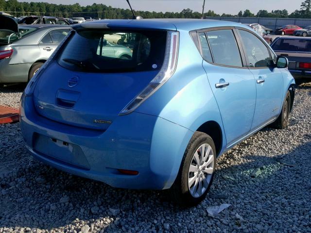 1N4AZ0CP1DC421593 - 2013 NISSAN LEAF S BLUE photo 4