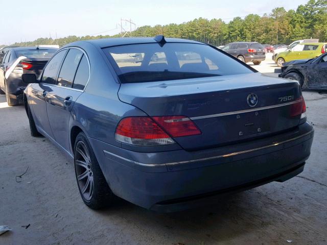 WBAHL83526DT02968 - 2006 BMW 750 I BLUE photo 3