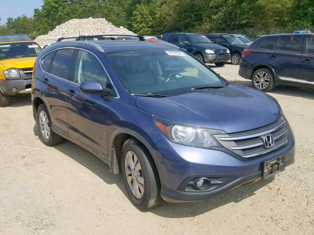 2HKRM4H76DH664820 - 2013 HONDA CR-V EXL BLUE photo 1