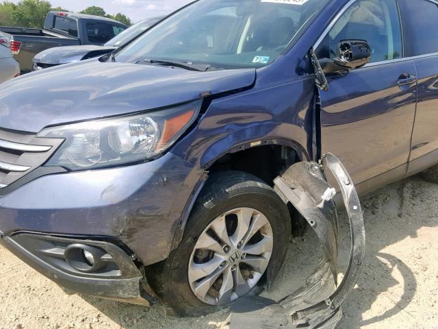 2HKRM4H76DH664820 - 2013 HONDA CR-V EXL BLUE photo 9