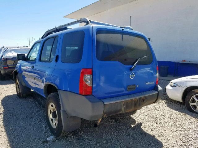 5N1ED28Y72C543861 - 2002 NISSAN XTERRA XE BLUE photo 3