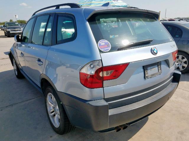 WBXPA93495WA32177 - 2005 BMW X3 3.0I BLUE photo 3