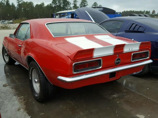123377N191443 - 1967 CHEVROLET CAMERO RED photo 3