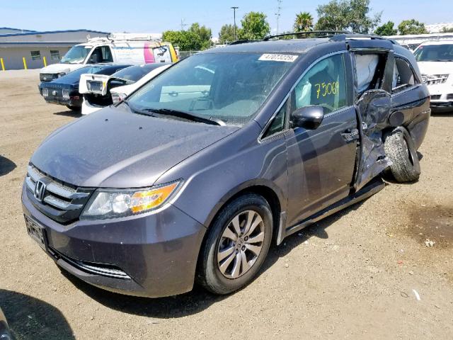 5FNRL5H68FB080288 - 2015 HONDA ODYSSEY EX GRAY photo 2