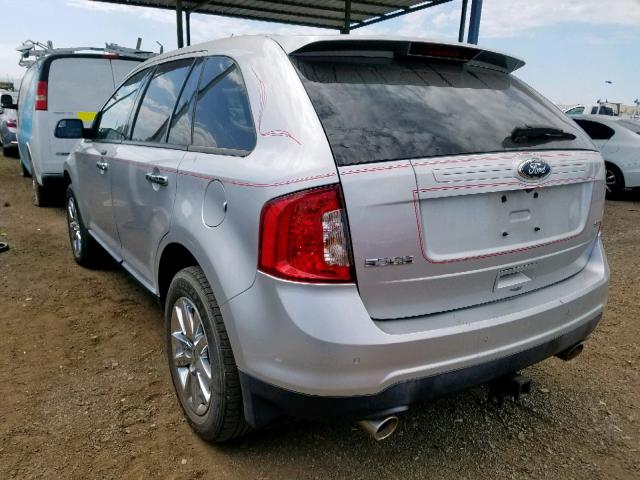 2FMDK3JC6BBB61665 - 2011 FORD EDGE SEL SILVER photo 3