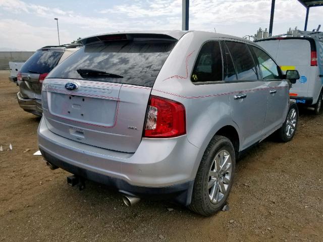 2FMDK3JC6BBB61665 - 2011 FORD EDGE SEL SILVER photo 4