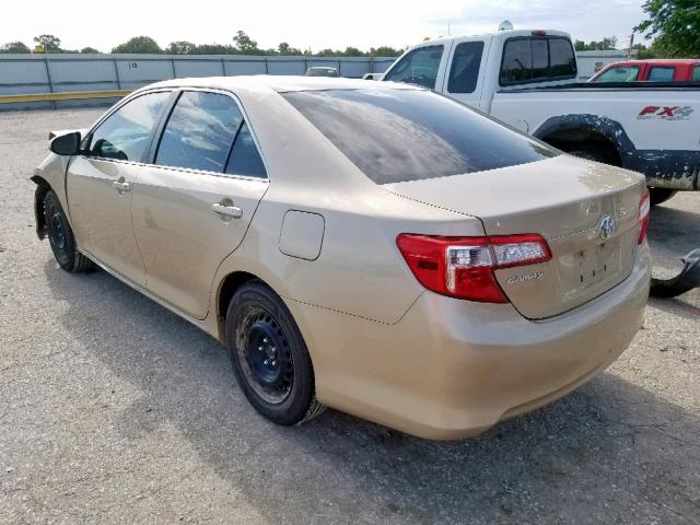 4T1BF1FK1CU036990 - 2012 TOYOTA CAMRY BASE GOLD photo 3