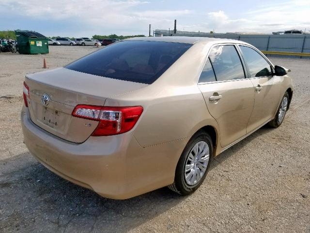 4T1BF1FK1CU036990 - 2012 TOYOTA CAMRY BASE GOLD photo 4