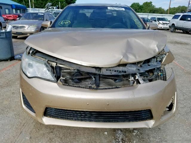 4T1BF1FK1CU036990 - 2012 TOYOTA CAMRY BASE GOLD photo 9
