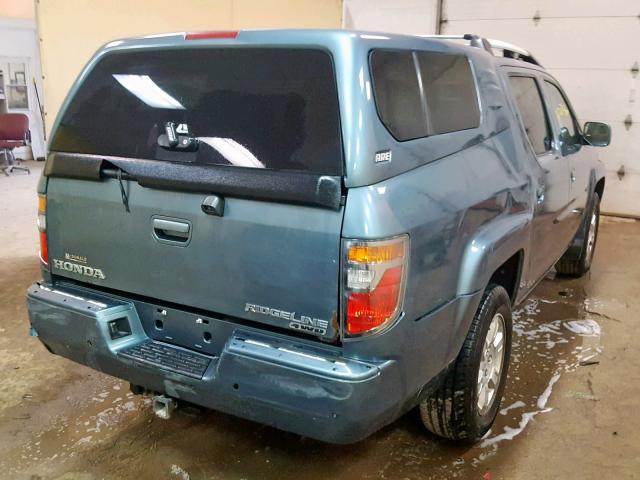 2HJYK16568H536556 - 2008 HONDA RIDGELINE BLUE photo 4