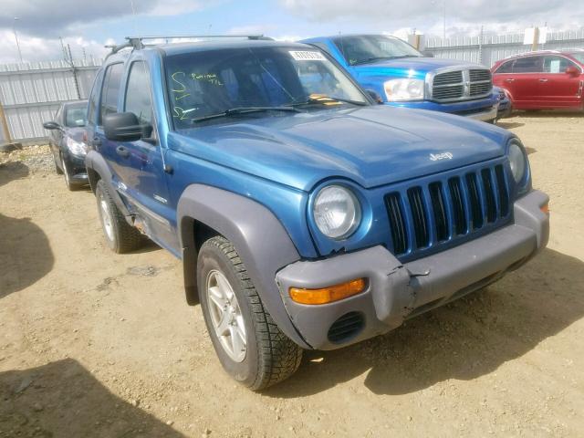 1J4GL48K24W175558 - 2004 JEEP LIBERTY SP BLUE photo 1