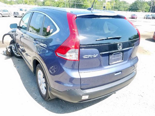 5J6RM3H76CL004596 - 2012 HONDA CR-V EXL BLUE photo 3