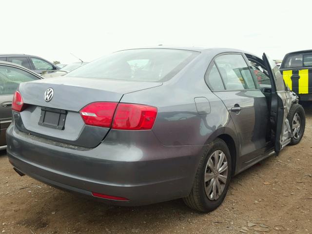 3VW1K7AJ4DM308044 - 2013 VOLKSWAGEN JETTA BASE Մոխրագույն լուսանկար 4