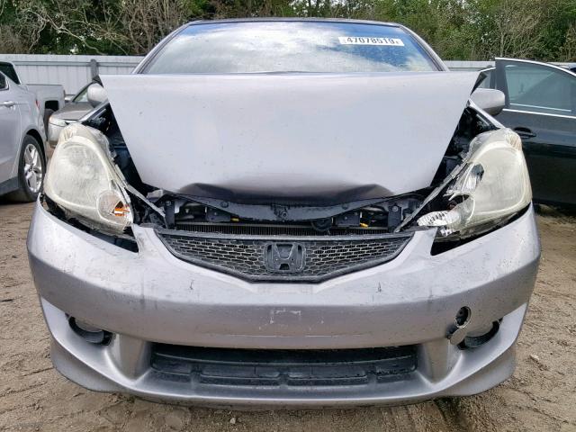 JHMGE88699S011070 - 2009 HONDA FIT SPORT SILVER photo 9