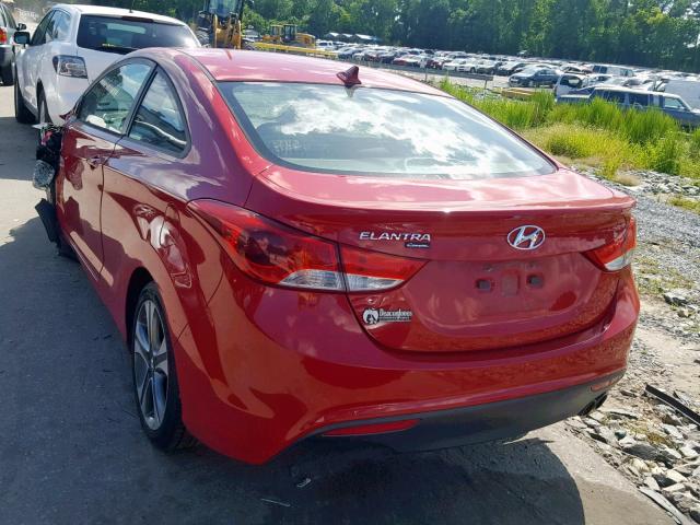 KMHDH6AE9DU003836 - 2013 HYUNDAI ELANTRA CO RED photo 3