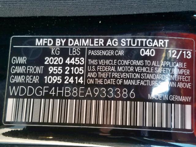 WDDGF4HB8EA933386 - 2014 MERCEDES-BENZ C 250 BLACK photo 10