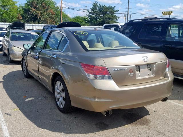 1HGCP36888A019829 - 2008 HONDA ACCORD EXL TAN photo 3