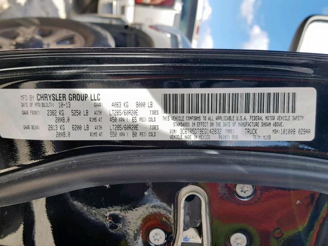 3C6TR5DT9EG142832 - 2014 RAM 2500 SLT 黑色 照片 10