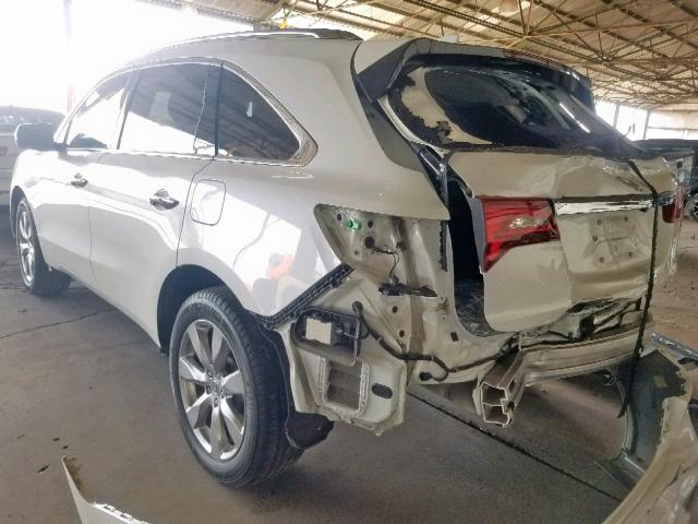 5FRYD4H95GB024564 - 2016 ACURA MDX ADVANC WHITE photo 3