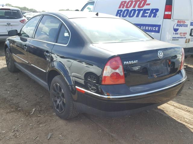 WVWRH63B03P398354 - 2003 VOLKSWAGEN PASSAT GLX BLACK photo 3
