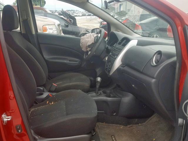 3N1CE2CP2FL370402 - 2015 NISSAN VERSA NOTE RED photo 5