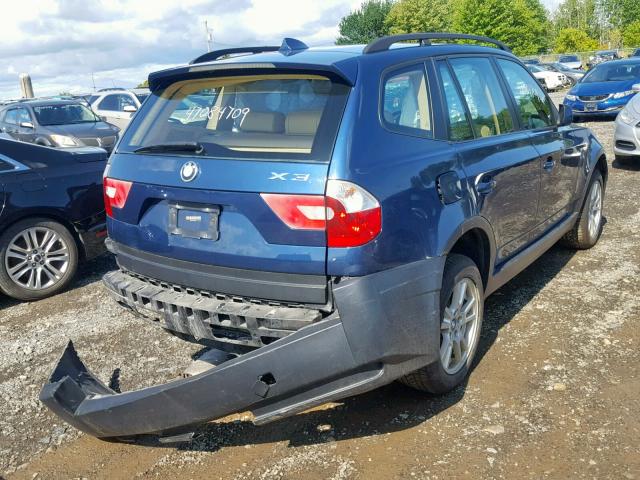 WBXPA73416WA78687 - 2006 BMW X3 2.5I BLUE photo 4